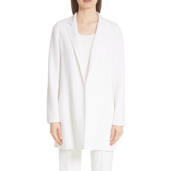 Lafayette 148 New York Mattia Wool Jacket Cloud White S *Flaws*